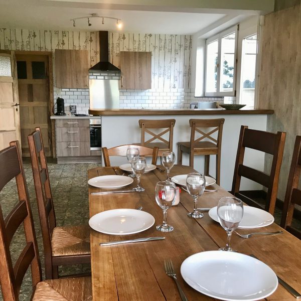Salle à manger au gîte Aux prés de mon père
